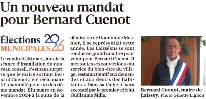 [Un nouveau mandat pour Bernard Cuenot]